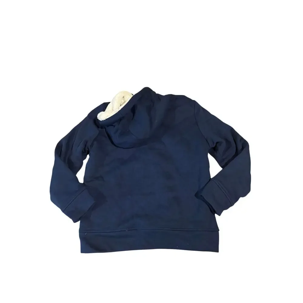 Wonder Nation Boys L 10-12 Sherpa Lined Zip Hoodie Jacket Blue Fleece Full Zip